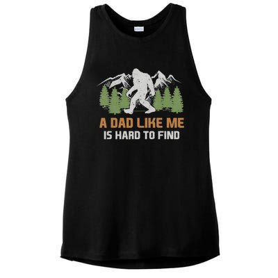 Funny Bigfoot Dad A Dad Like Me Is Hard To Find Fathers Day Ladies PosiCharge Tri-Blend Wicking Tank