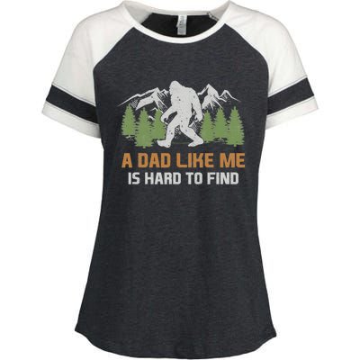 Funny Bigfoot Dad A Dad Like Me Is Hard To Find Fathers Day Enza Ladies Jersey Colorblock Tee