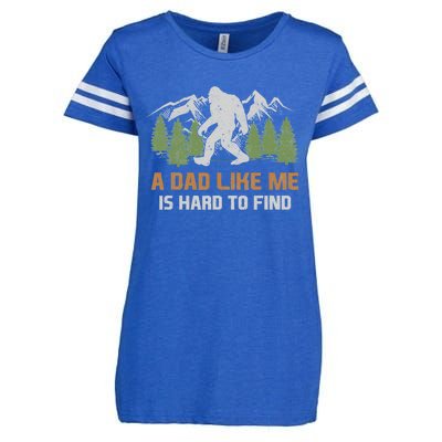 Funny Bigfoot Dad A Dad Like Me Is Hard To Find Fathers Day Enza Ladies Jersey Football T-Shirt