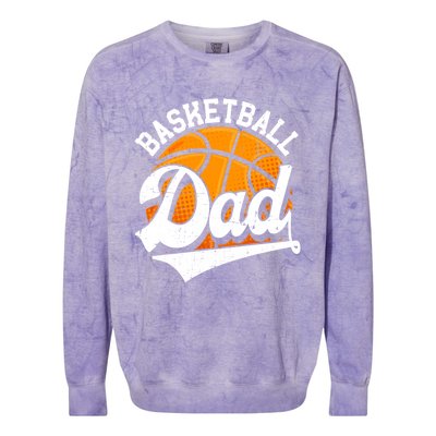 Funny Basketball Dad Daddy Fathers Day Papa Grandpa Gift Colorblast Crewneck Sweatshirt