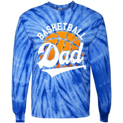 Funny Basketball Dad Daddy Fathers Day Papa Grandpa Gift Tie-Dye Long Sleeve Shirt