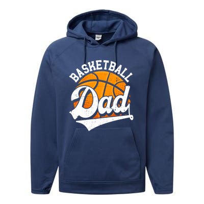 Funny Basketball Dad Daddy Fathers Day Papa Grandpa Gift Performance Fleece Hoodie