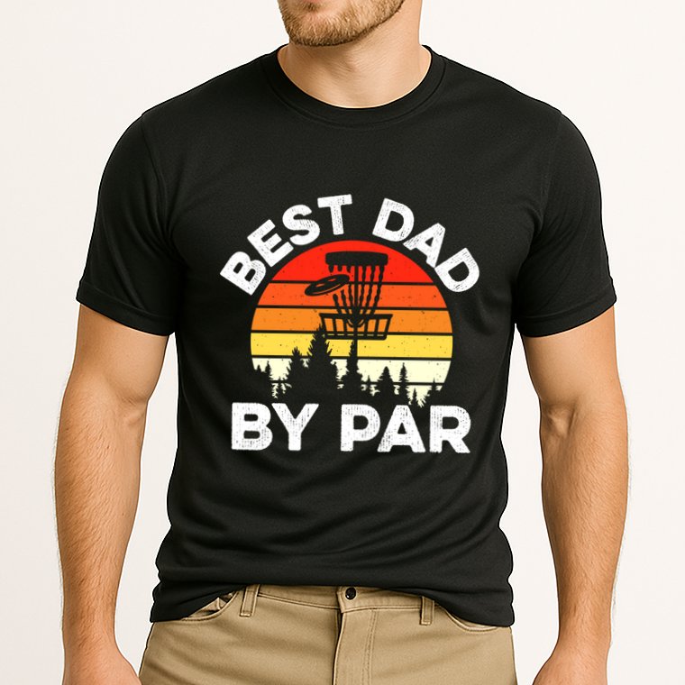 Funny Best Dad By Par FatherS Day Disc Golf Golfing Gift Cooling Performance Crew T-Shirt