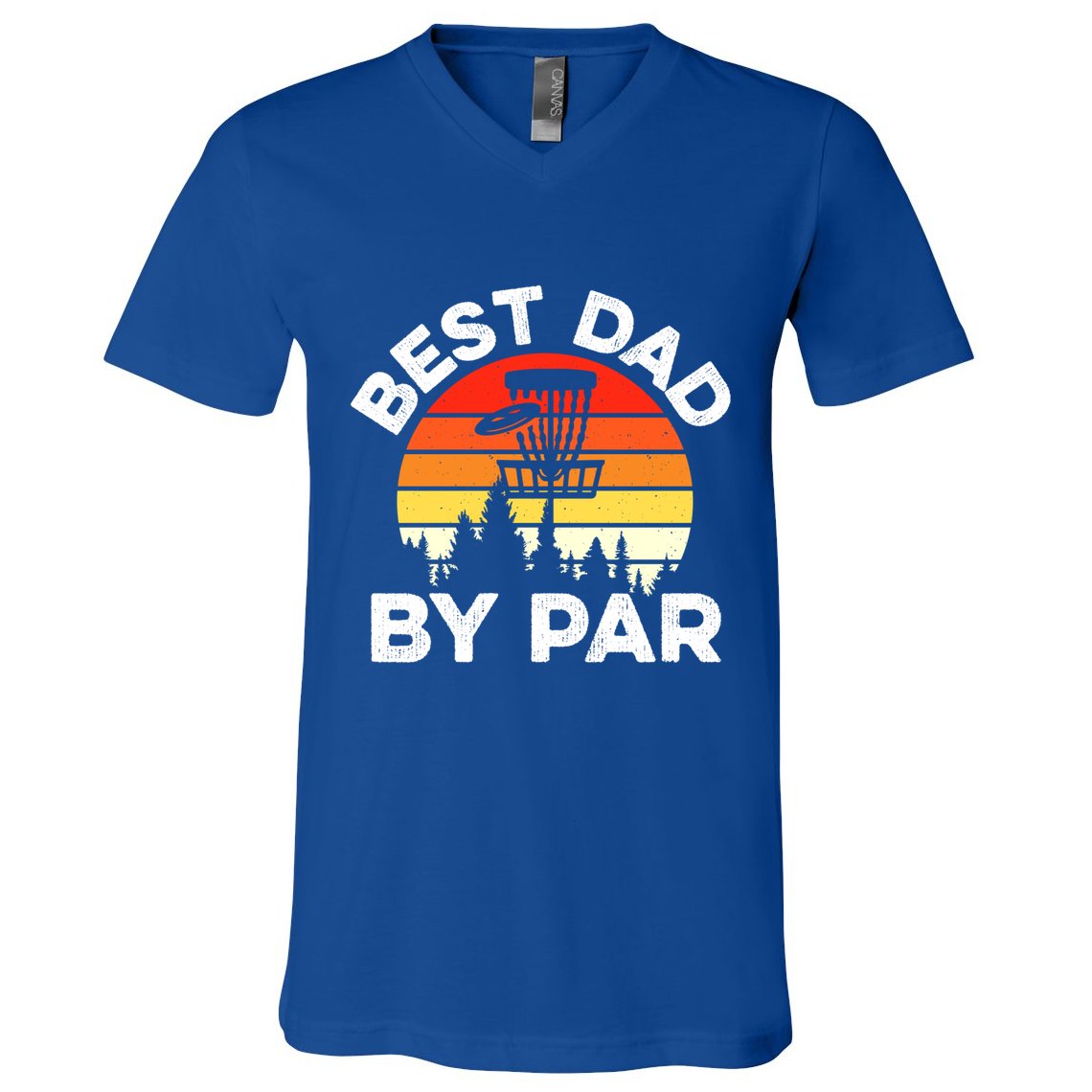 Funny Best Dad By Par FatherS Day Disc Golf Golfing Gift V-Neck T-Shirt