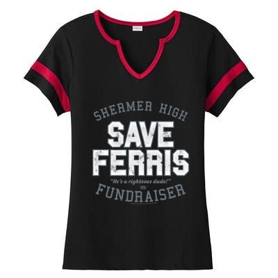 Ferris Bueller's Day Off Shermer High Save Ferris Cute Gift Ladies Halftime Notch Neck Tee