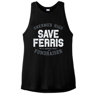 Ferris Bueller's Day Off Shermer High Save Ferris Cute Gift Ladies PosiCharge Tri-Blend Wicking Tank