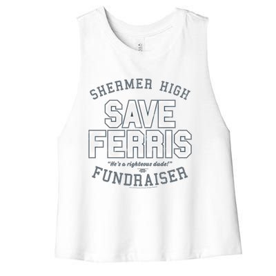 Ferris Bueller's Day Off Shermer High Save Ferris Cute Gift Women's Racerback Cropped Tank