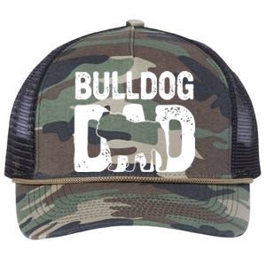 Funny Bulldog Dad Dog Lover English Bulldog Father Dog Owner Retro Rope Trucker Hat Cap