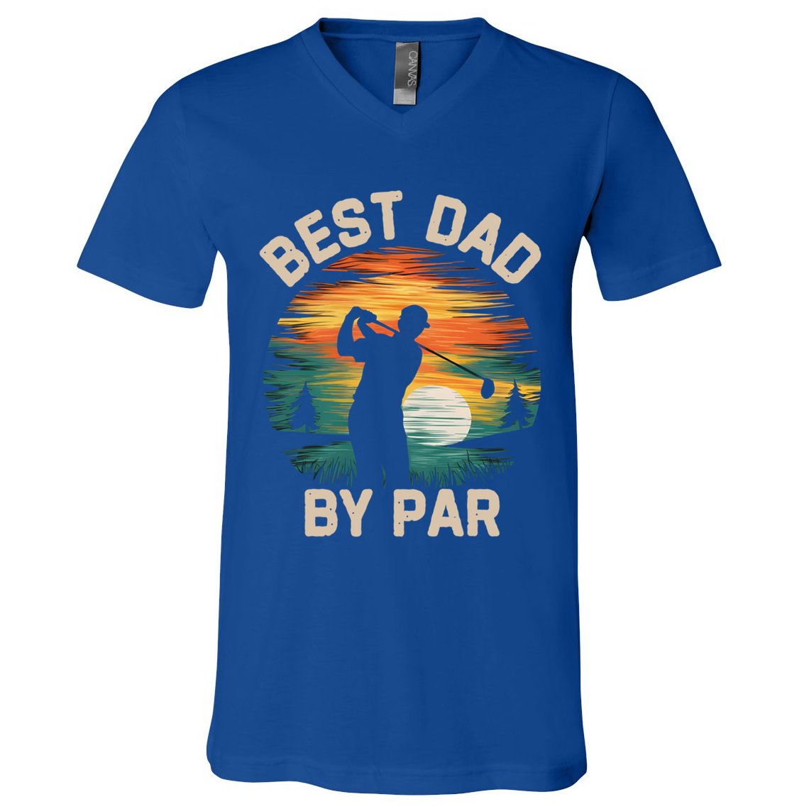 Funny Best Dad By Par Golf Lover FatherS Day Gift V-Neck T-Shirt