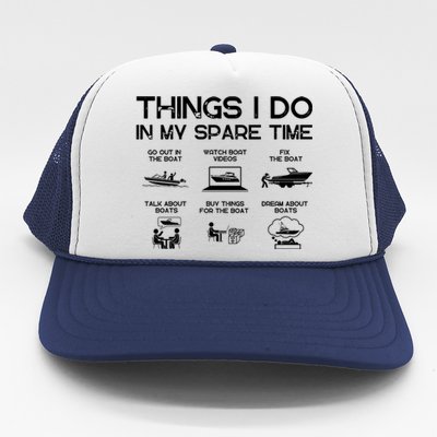 Funny Boat Dad In My Spare Time Boating Trucker Hat