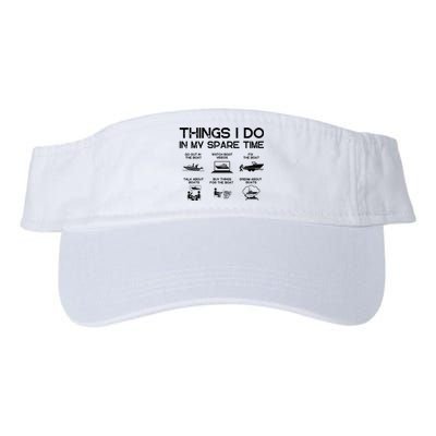 Funny Boat Dad In My Spare Time Boating Valucap Bio-Washed Visor