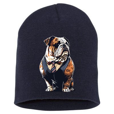 Funny Bulldog Dog Short Acrylic Beanie