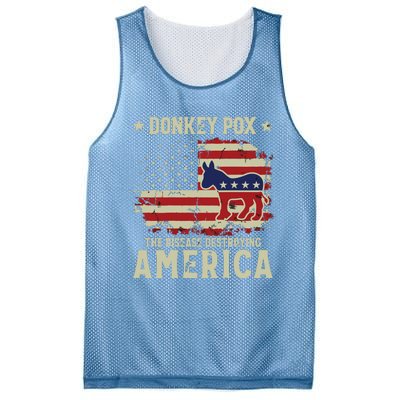 Funny Biden Donkey Pox The Disease Destroying America Back Mesh Reversible Basketball Jersey Tank