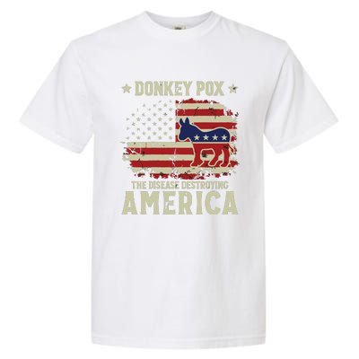 Funny Biden Donkey Pox The Disease Destroying America Back Garment-Dyed Heavyweight T-Shirt