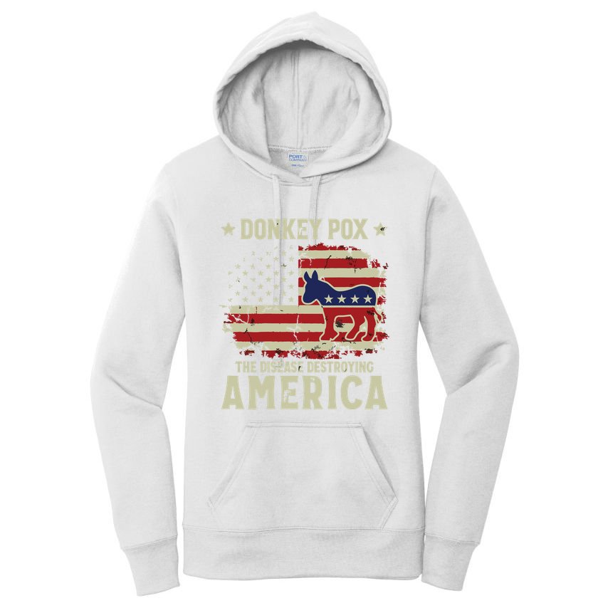 Funny Biden Donkey Pox The Disease Destroying America Back Women's Pullover Hoodie