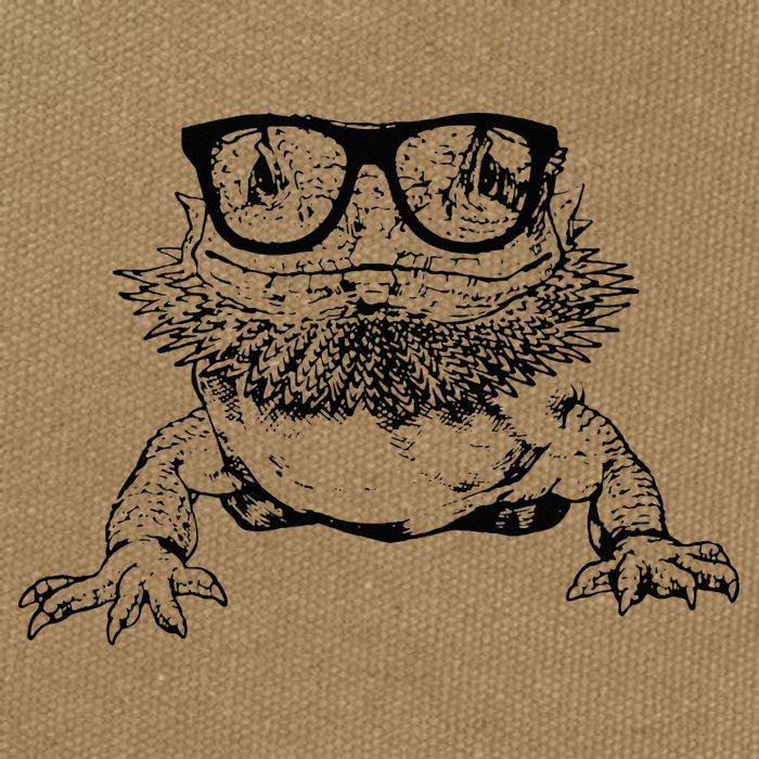 Funny Bearded Dragon Cute Reptile Lizard Nerdy Glass Animal Cotton Canvas Backpack