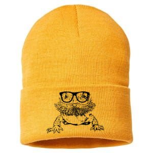 Funny Bearded Dragon Cute Reptile Lizard Nerdy Glass Animal Sustainable Knit Beanie