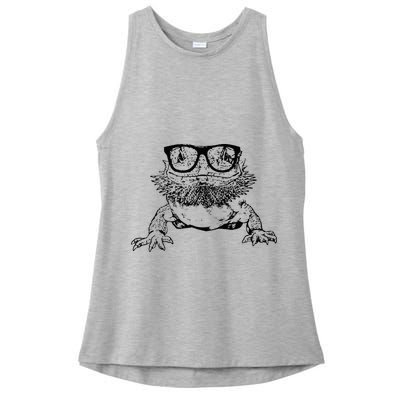 Funny Bearded Dragon Cute Reptile Lizard Nerdy Glass Animal Ladies PosiCharge Tri-Blend Wicking Tank
