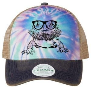 Funny Bearded Dragon Cute Reptile Lizard Nerdy Glass Animal Legacy Tie Dye Trucker Hat