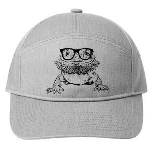 Funny Bearded Dragon Cute Reptile Lizard Nerdy Glass Animal 7-Panel Snapback Hat