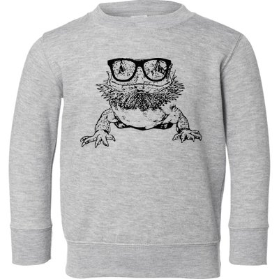 Funny Bearded Dragon Cute Reptile Lizard Nerdy Glass Animal Toddler Sweatshirt