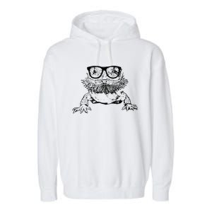 Funny Bearded Dragon Cute Reptile Lizard Nerdy Glass Animal Garment-Dyed Fleece Hoodie