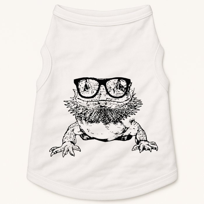 Funny Bearded Dragon Cute Reptile Lizard Nerdy Glass Animal Doggie Tank
