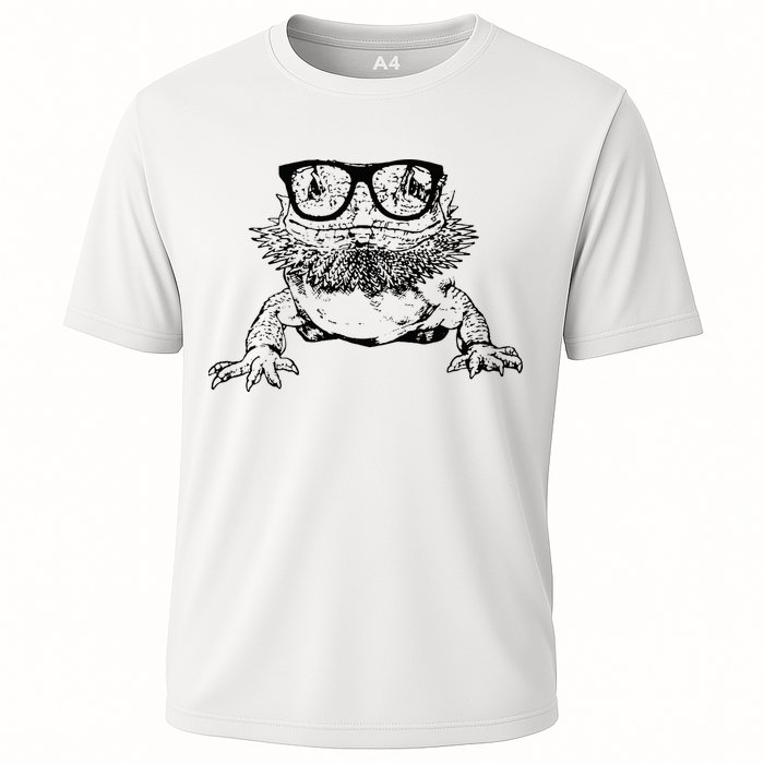 Funny Bearded Dragon Cute Reptile Lizard Nerdy Glass Animal Cooling Performance Crew T-Shirt