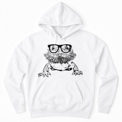 Funny Bearded Dragon Cute Reptile Lizard Nerdy Glass Animal Hoodie