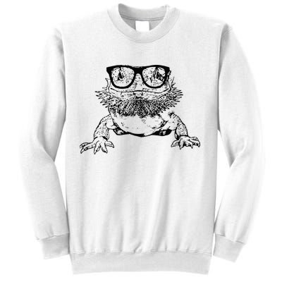 Funny Bearded Dragon Cute Reptile Lizard Nerdy Glass Animal Sweatshirt
