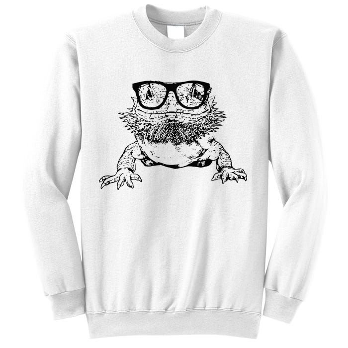 Funny Bearded Dragon Cute Reptile Lizard Nerdy Glass Animal Sweatshirt