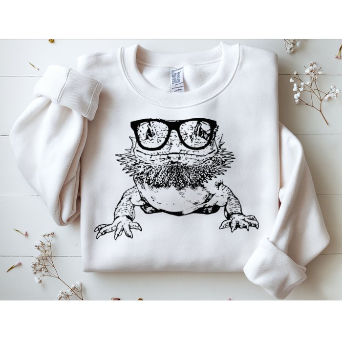 Funny Bearded Dragon Cute Reptile Lizard Nerdy Glass Animal Sweatshirt