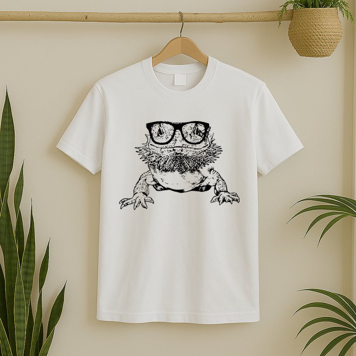 Funny Bearded Dragon Cute Reptile Lizard Nerdy Glass Animal T-Shirt