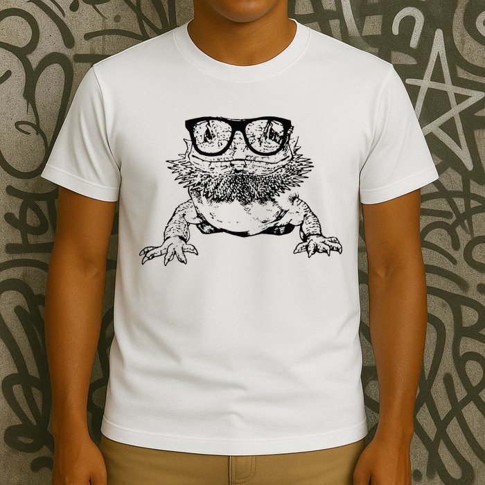 Funny Bearded Dragon Cute Reptile Lizard Nerdy Glass Animal T-Shirt