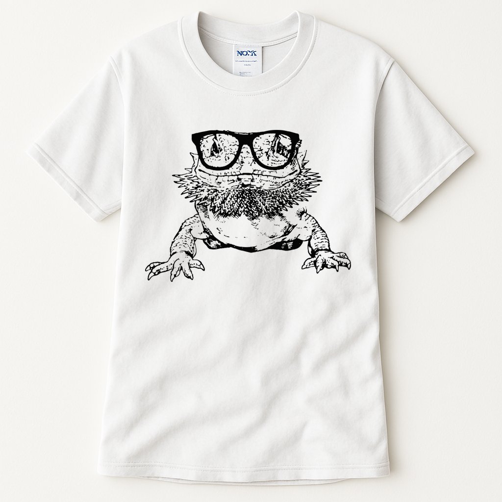 Funny Bearded Dragon Cute Reptile Lizard Nerdy Glass Animal Tall T-Shirt