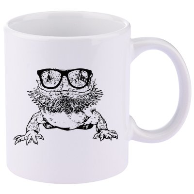 Funny Bearded Dragon Cute Reptile Lizard Nerdy Glass Animal 11oz C Handle Ceramic Mug