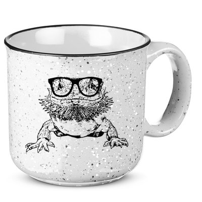 Funny Bearded Dragon Cute Reptile Lizard Nerdy Glass Animal 15oz Campfire Ceramic Mug
