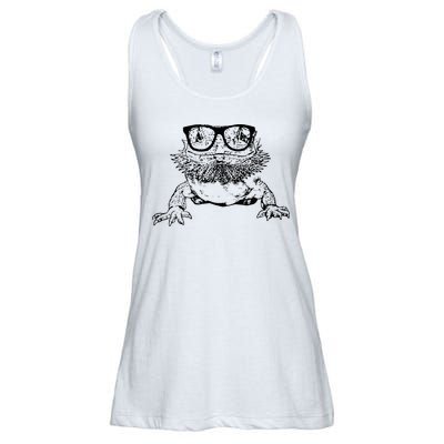 Funny Bearded Dragon Cute Reptile Lizard Nerdy Glass Animal Ladies Essential Flowy Tank