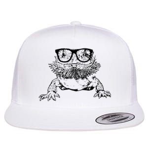 Funny Bearded Dragon Cute Reptile Lizard Nerdy Glass Animal Flat Bill Trucker Hat