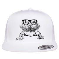 Funny Bearded Dragon Cute Reptile Lizard Nerdy Glass Animal Flat Bill Trucker Hat