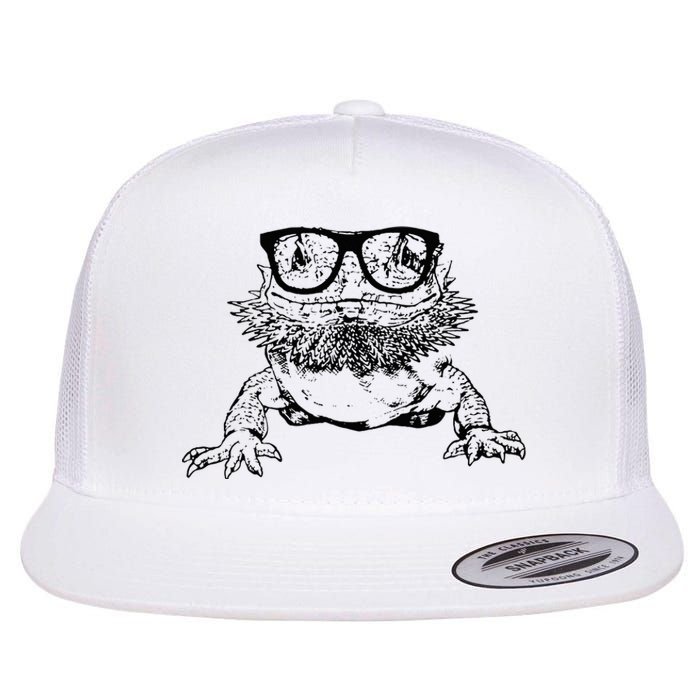 Funny Bearded Dragon Cute Reptile Lizard Nerdy Glass Animal Flat Bill Trucker Hat