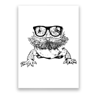 Funny Bearded Dragon Cute Reptile Lizard Nerdy Glass Animal Poster