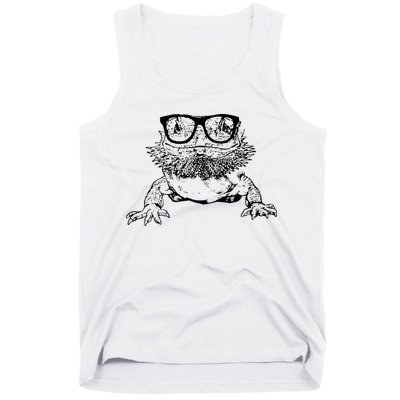 Funny Bearded Dragon Cute Reptile Lizard Nerdy Glass Animal Tank Top