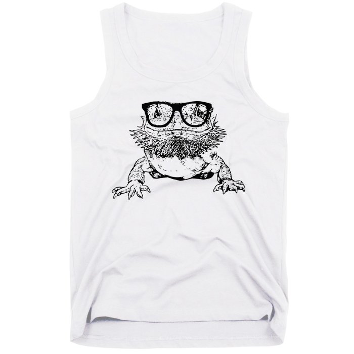 Funny Bearded Dragon Cute Reptile Lizard Nerdy Glass Animal Tank Top