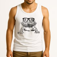 Funny Bearded Dragon Cute Reptile Lizard Nerdy Glass Animal Tank Top