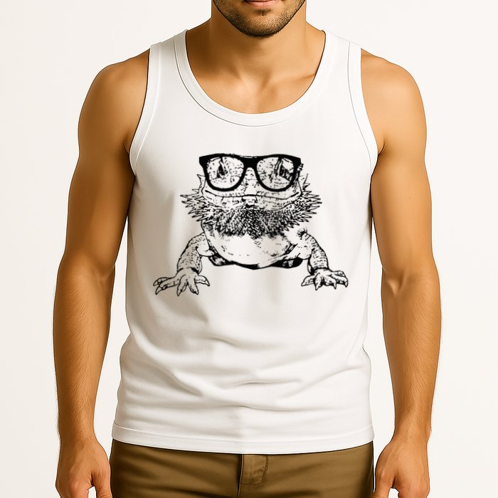 Funny Bearded Dragon Cute Reptile Lizard Nerdy Glass Animal Tank Top