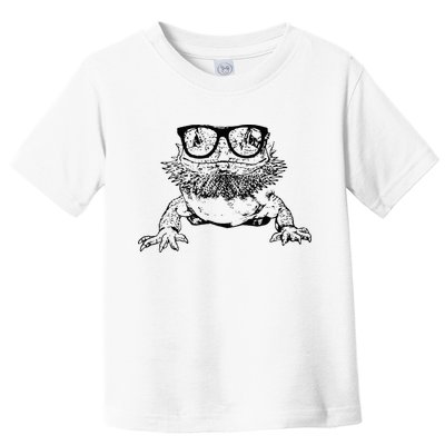 Funny Bearded Dragon Cute Reptile Lizard Nerdy Glass Animal Toddler T-Shirt