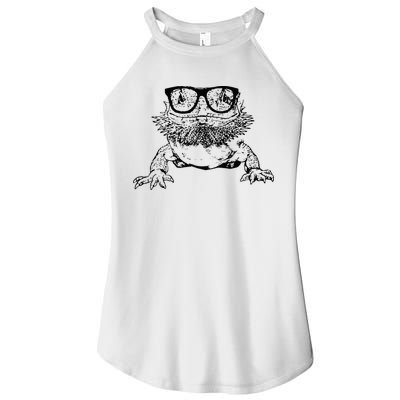 Funny Bearded Dragon Cute Reptile Lizard Nerdy Glass Animal Women's Perfect Tri Rocker Tank