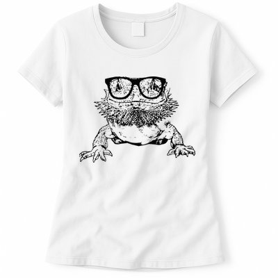 Funny Bearded Dragon Cute Reptile Lizard Nerdy Glass Animal Womens T-Shirt