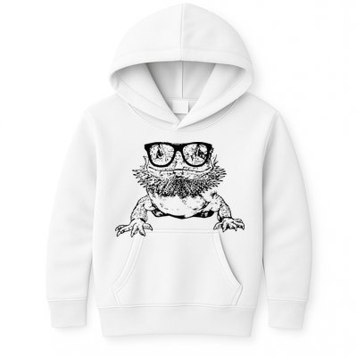 Funny Bearded Dragon Cute Reptile Lizard Nerdy Glass Animal Kids Hoodie